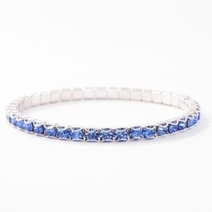 Touchstone Crystal September Birthstone Stretch Bracelet Sapphire Crystal